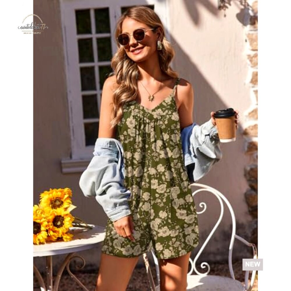 Large Polyester Romper With Pockets, Adjustable S… - image 3